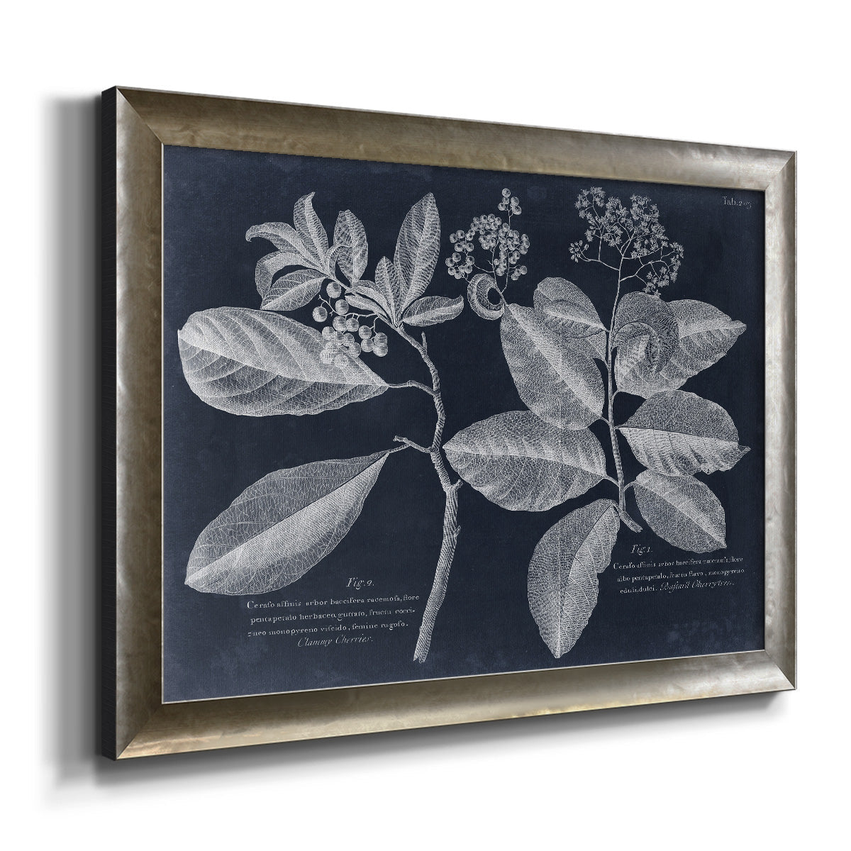 Foliage on Navy IV Premium Framed Canvas- Ready to Hang