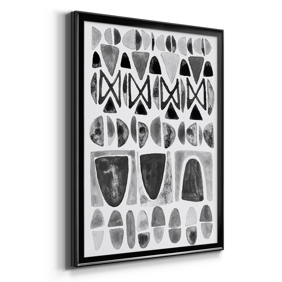 Grey Arches II - Modern Framed Canvas Print