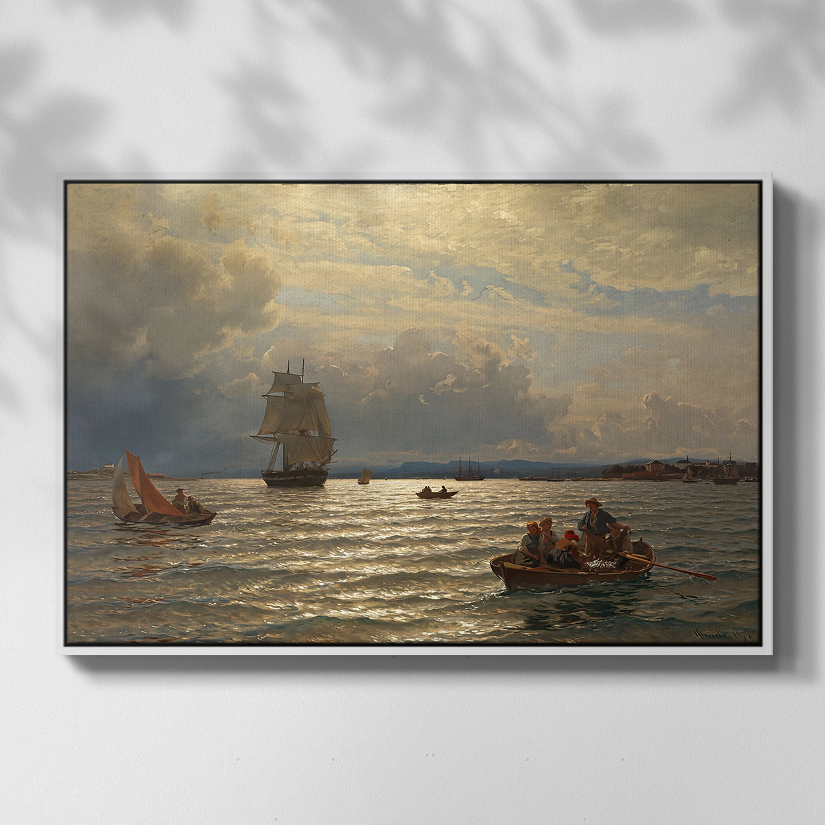 From the Inlet of Oslo, 1874 - Floater Framed Canvas Print