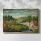 Pastoral Landscape with Stream, Fisherman and Strollers, 1875-1880 - Floater Framed Canvas Print