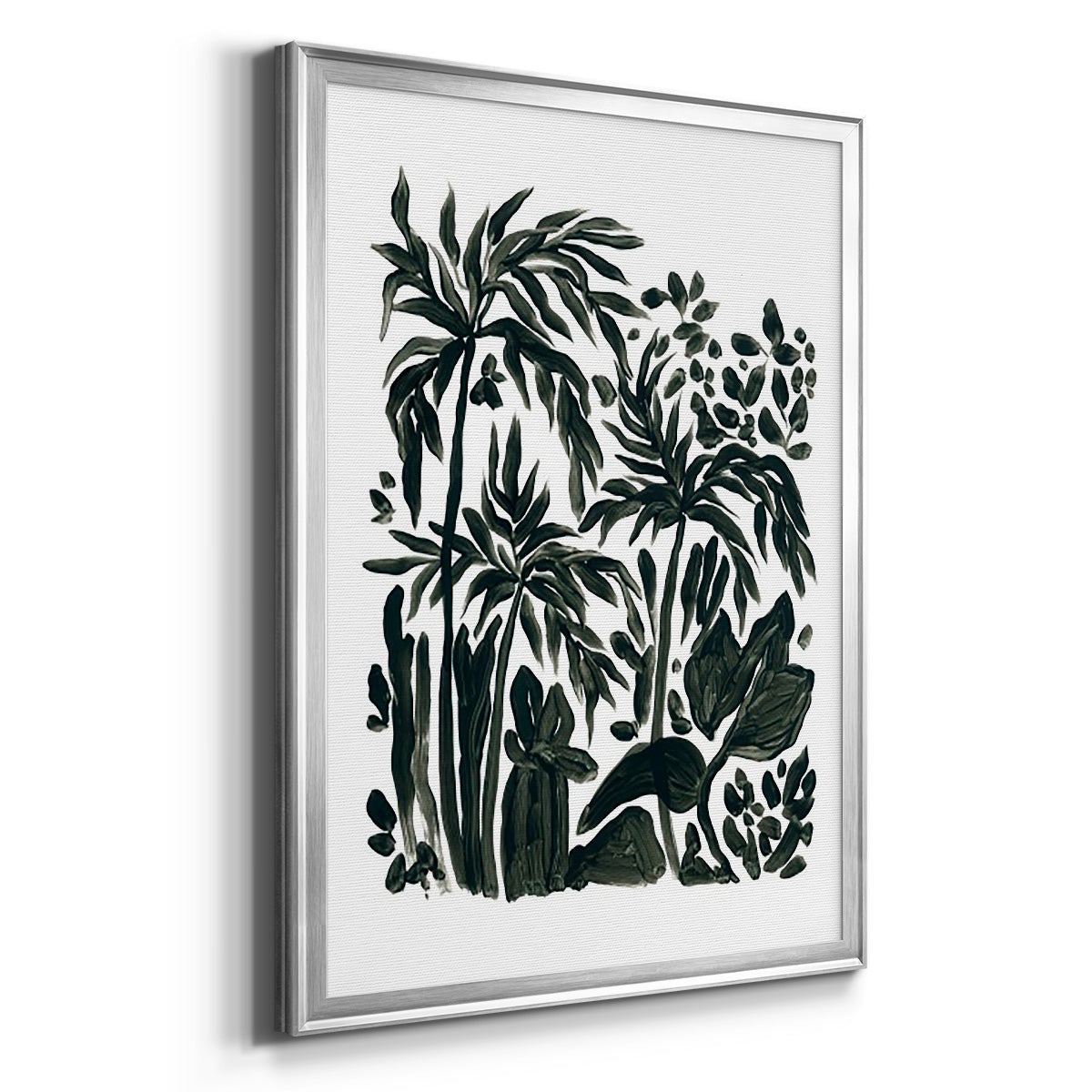 Ink Jungle III - Modern Framed Canvas Print