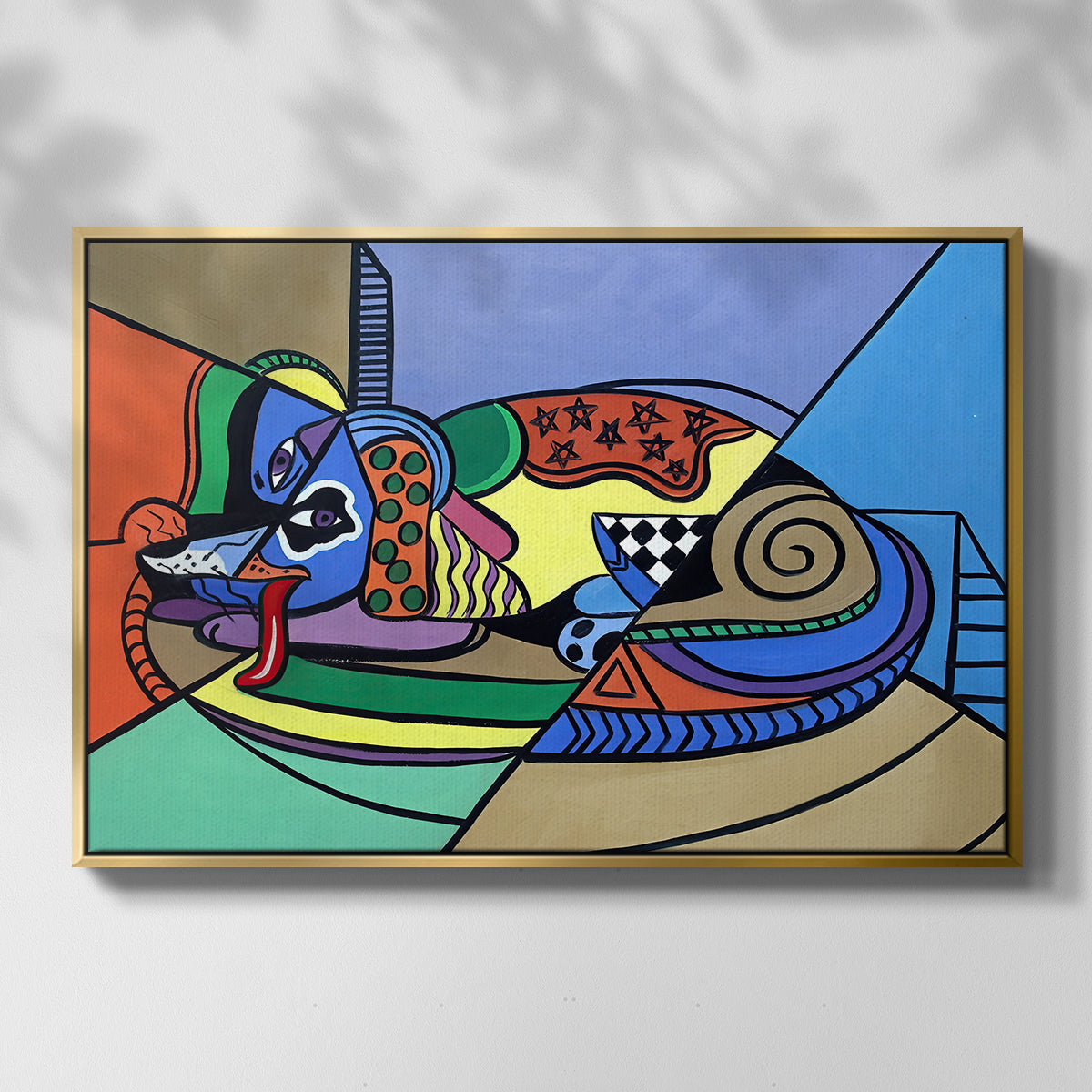 A Dog Named Picasso - Floater Framed Canvas Print