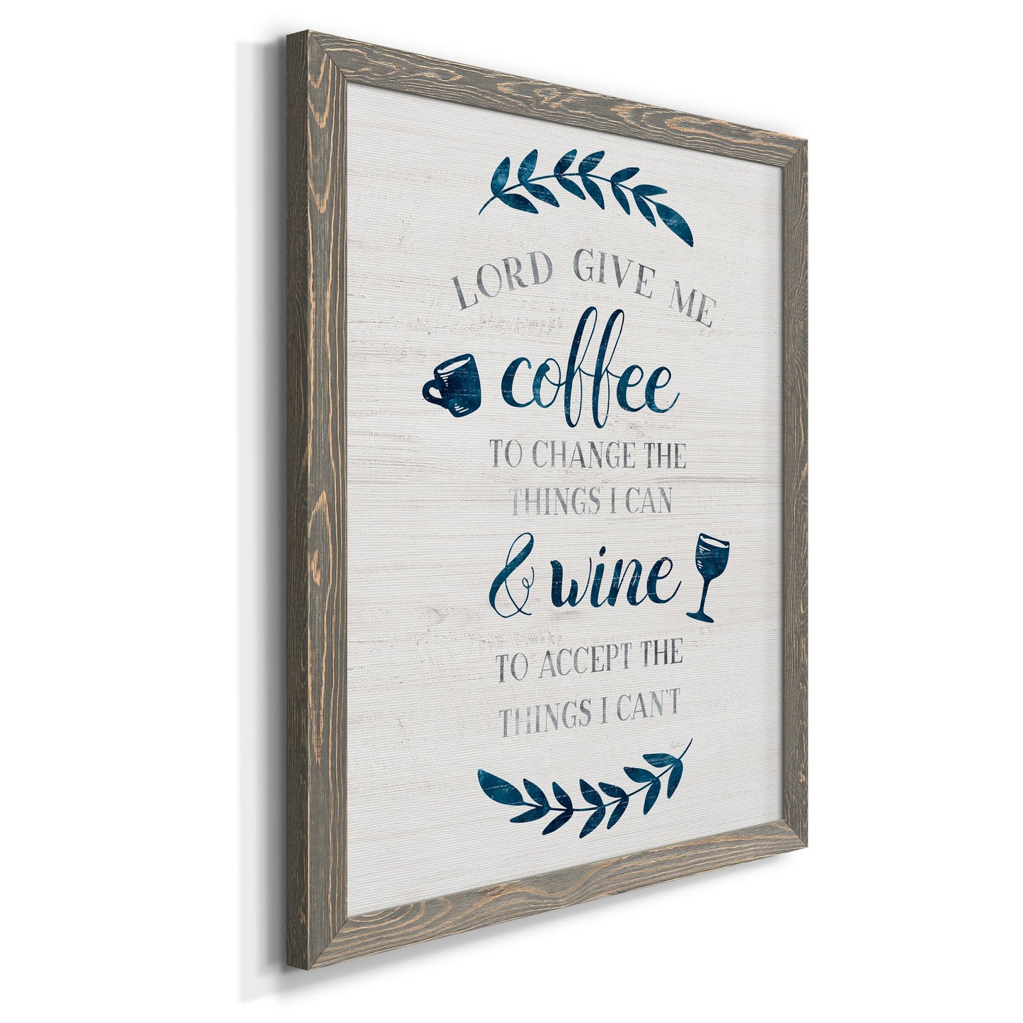 Coffee & Wine - Barnwood Framed Canvas Print