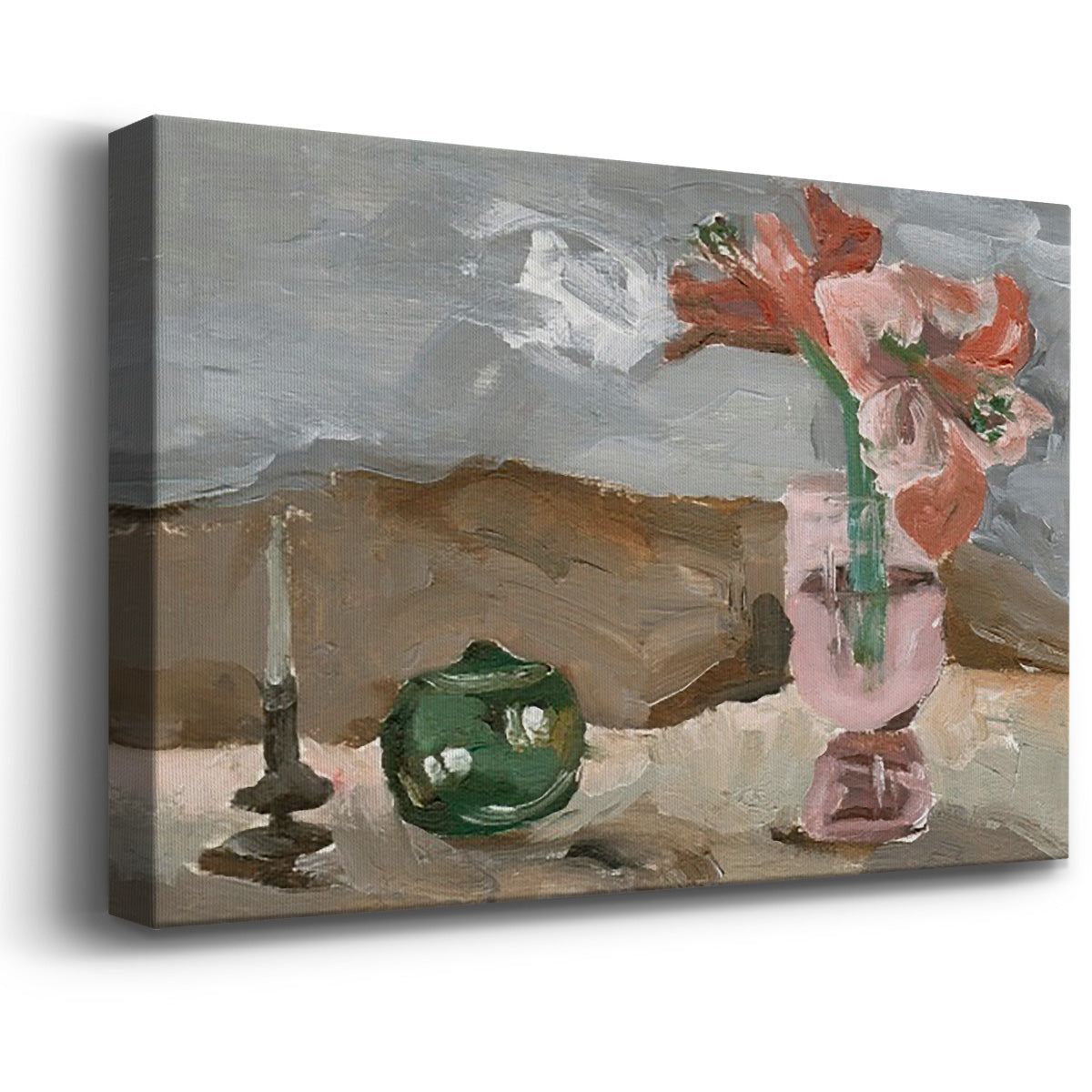 Vase of Pink Flowers II Premium Gallery Wrapped Canvas - Ready to Hang