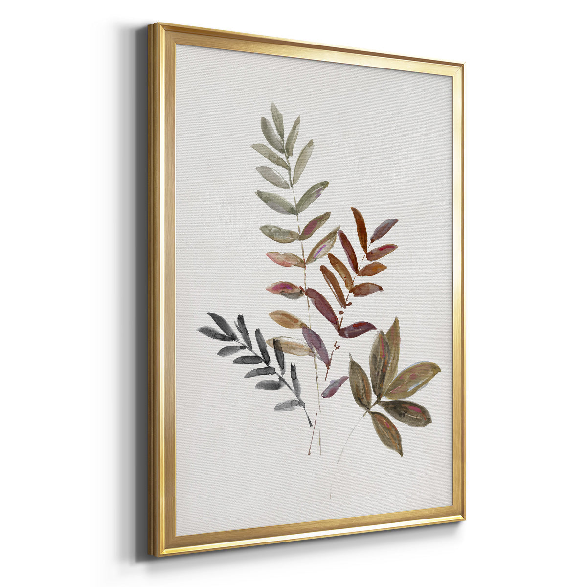 Autumn Leaves III - Modern Framed Canvas Print