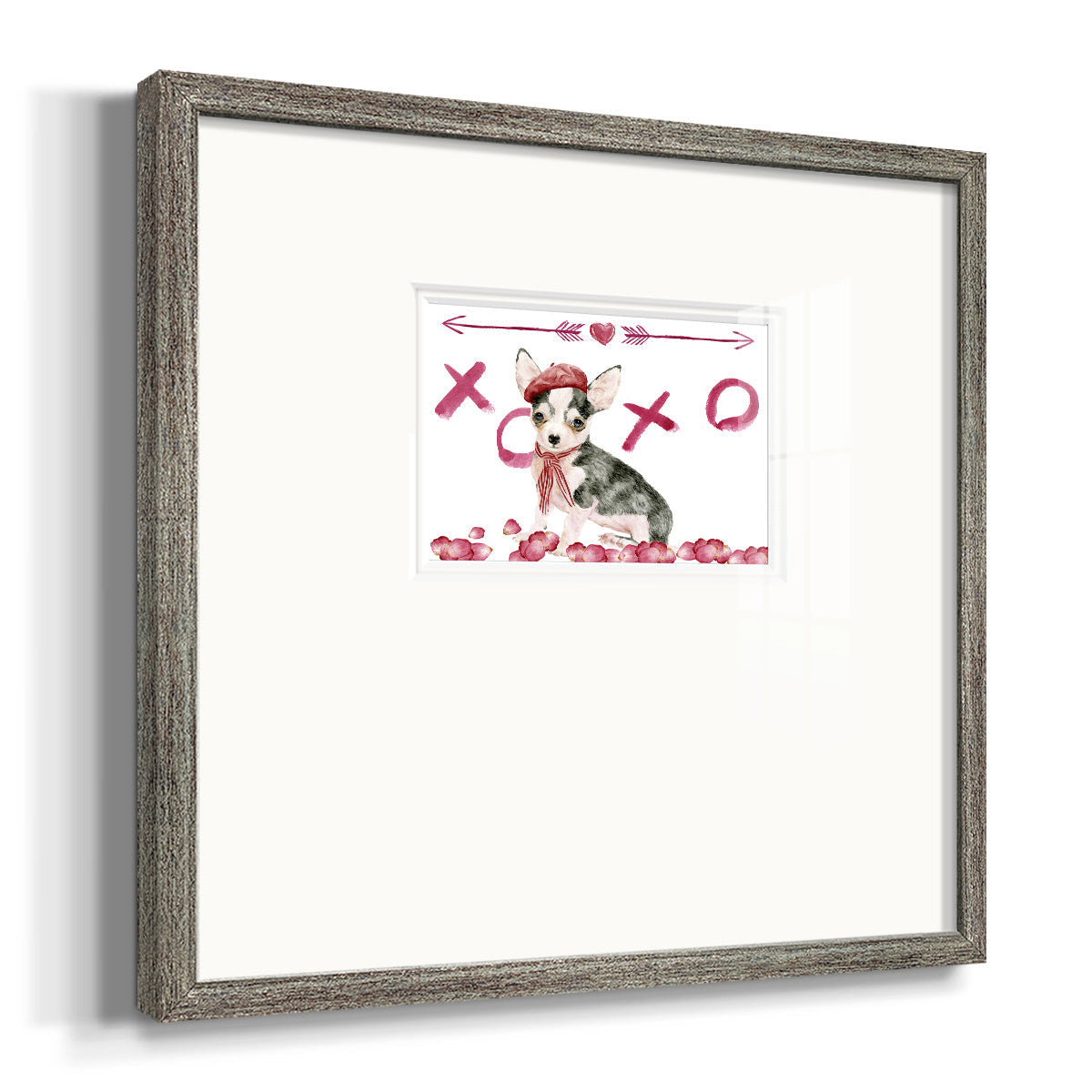 Puppy Valentine Collection A Premium Framed Print Double Matboard