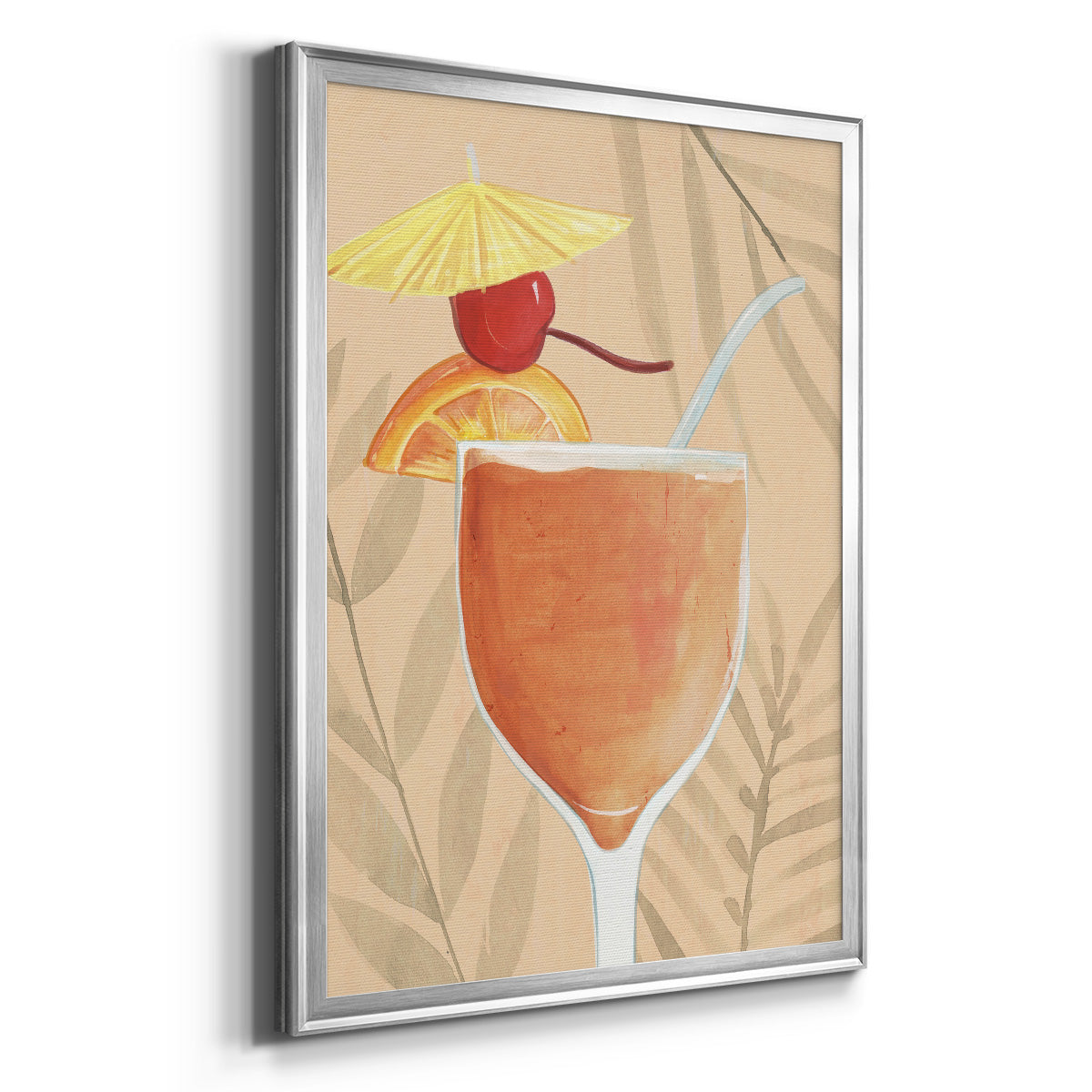 Tropical Cocktail I - Modern Framed Canvas Print