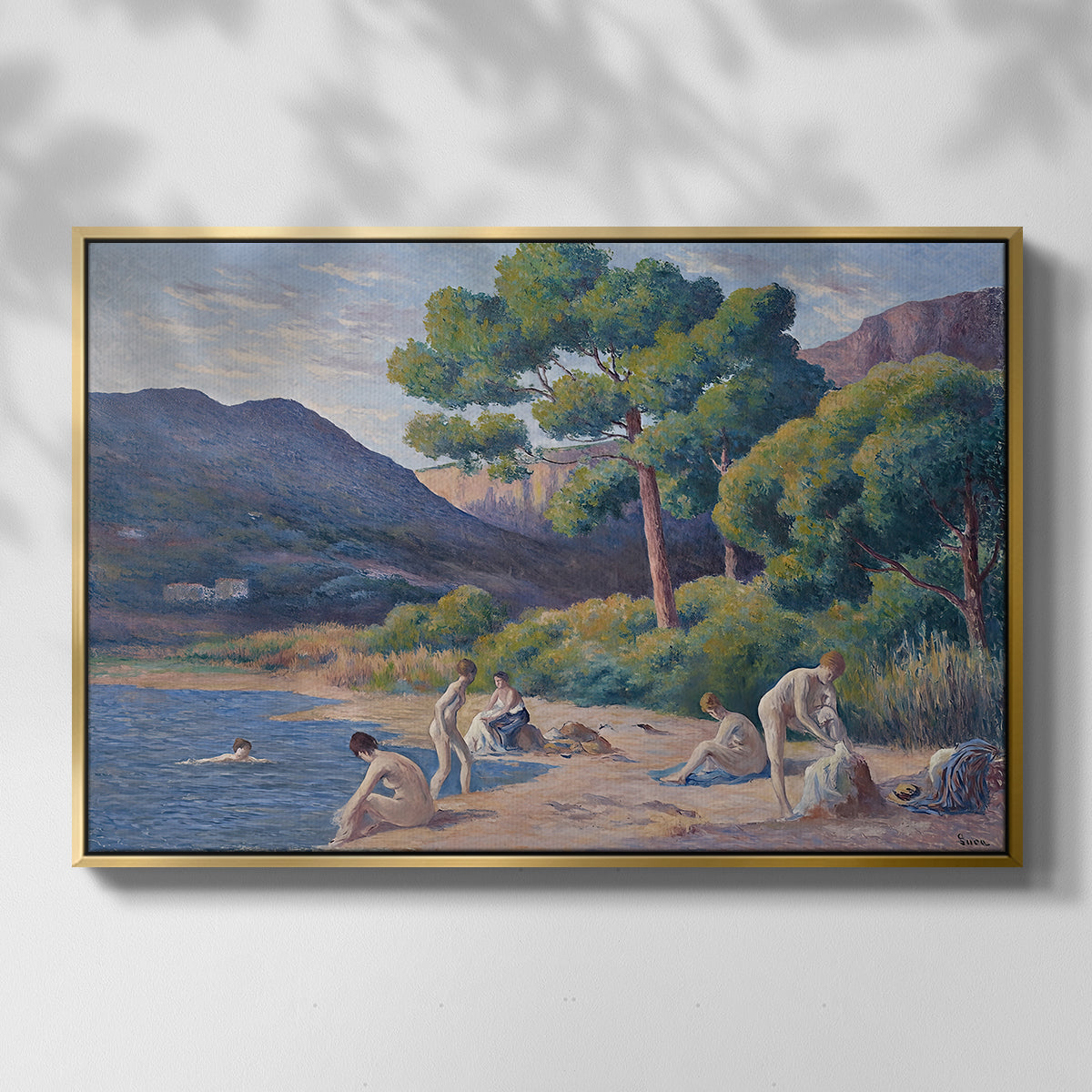 Bathers in Saint-Tropez, c. 1909 - Floater Framed Canvas Print