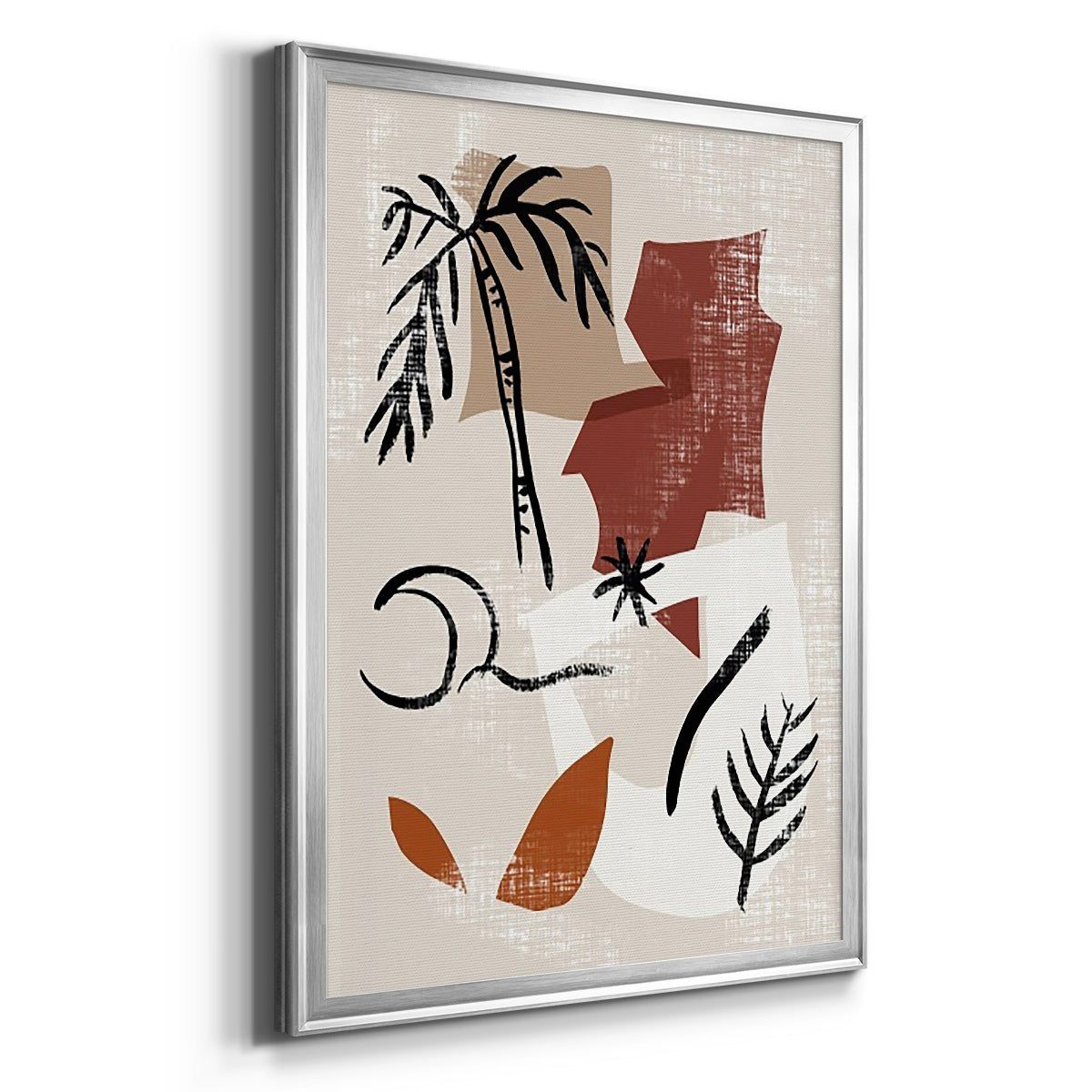 Soft Palms I - Modern Framed Canvas Print