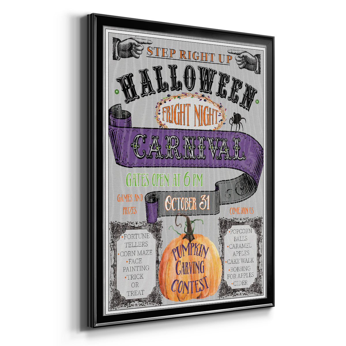 Carnival Sign - Modern Framed Canvas Print