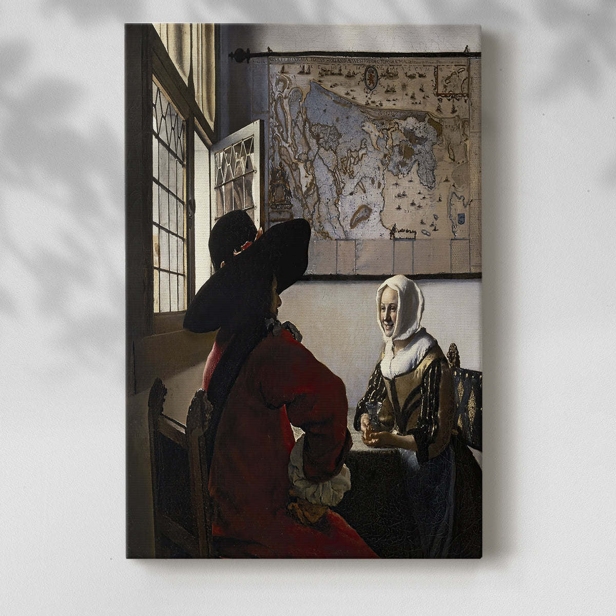 Canvas art print of a lively scene with figures and gentle contrast with a soft shadow on a white background.
