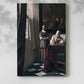 Canvas art print of a refined scene with figures and soft window light with a soft shadow on a white background.