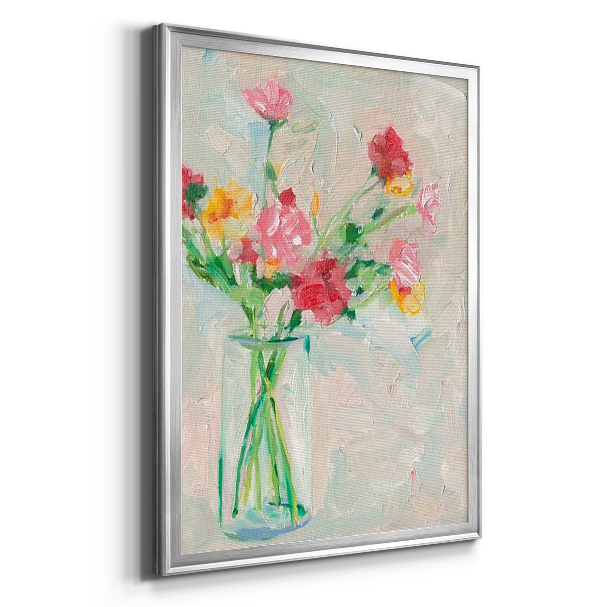 Painterly Soft Bouquet I - Modern Framed Canvas Print