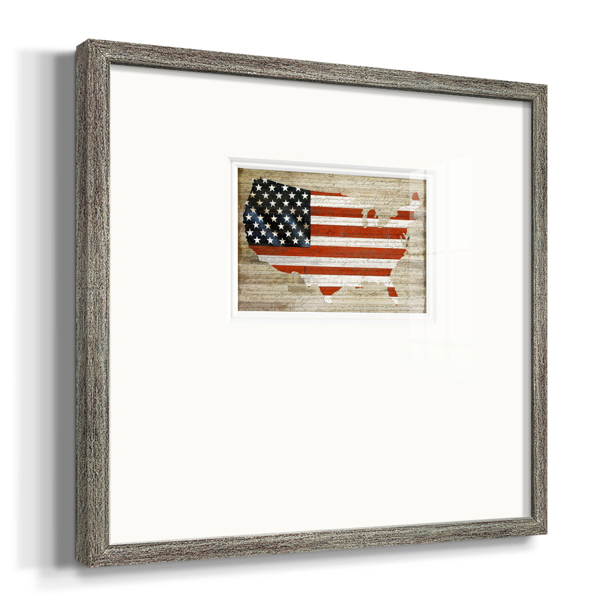 American Flag Premium Framed Print Double Matboard