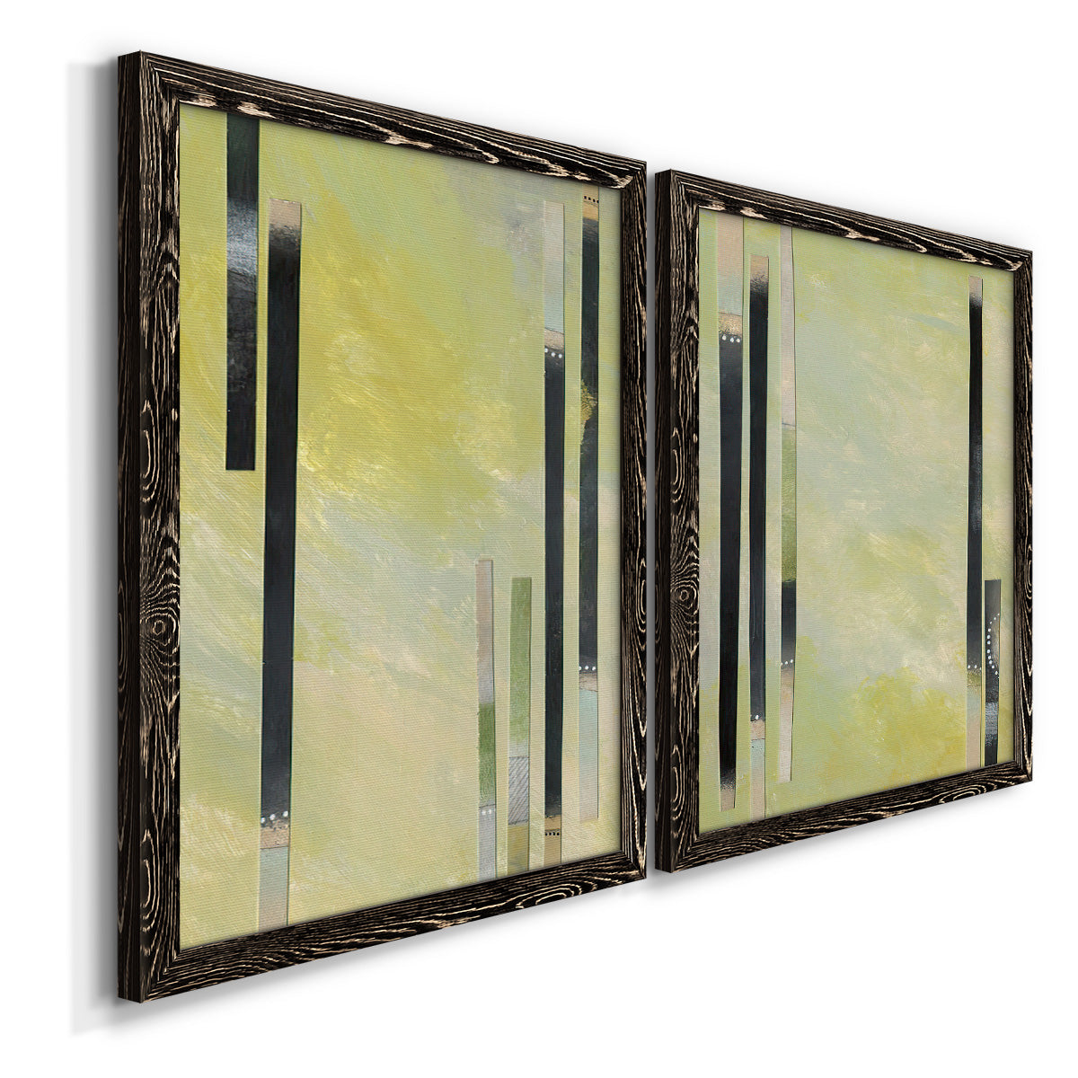 Neutral Assemblage I - Premium Framed Canvas 2 Piece Set - Ready to Hang