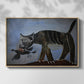 Cat Catching a Bird, 1939 - Floater Framed Canvas Print