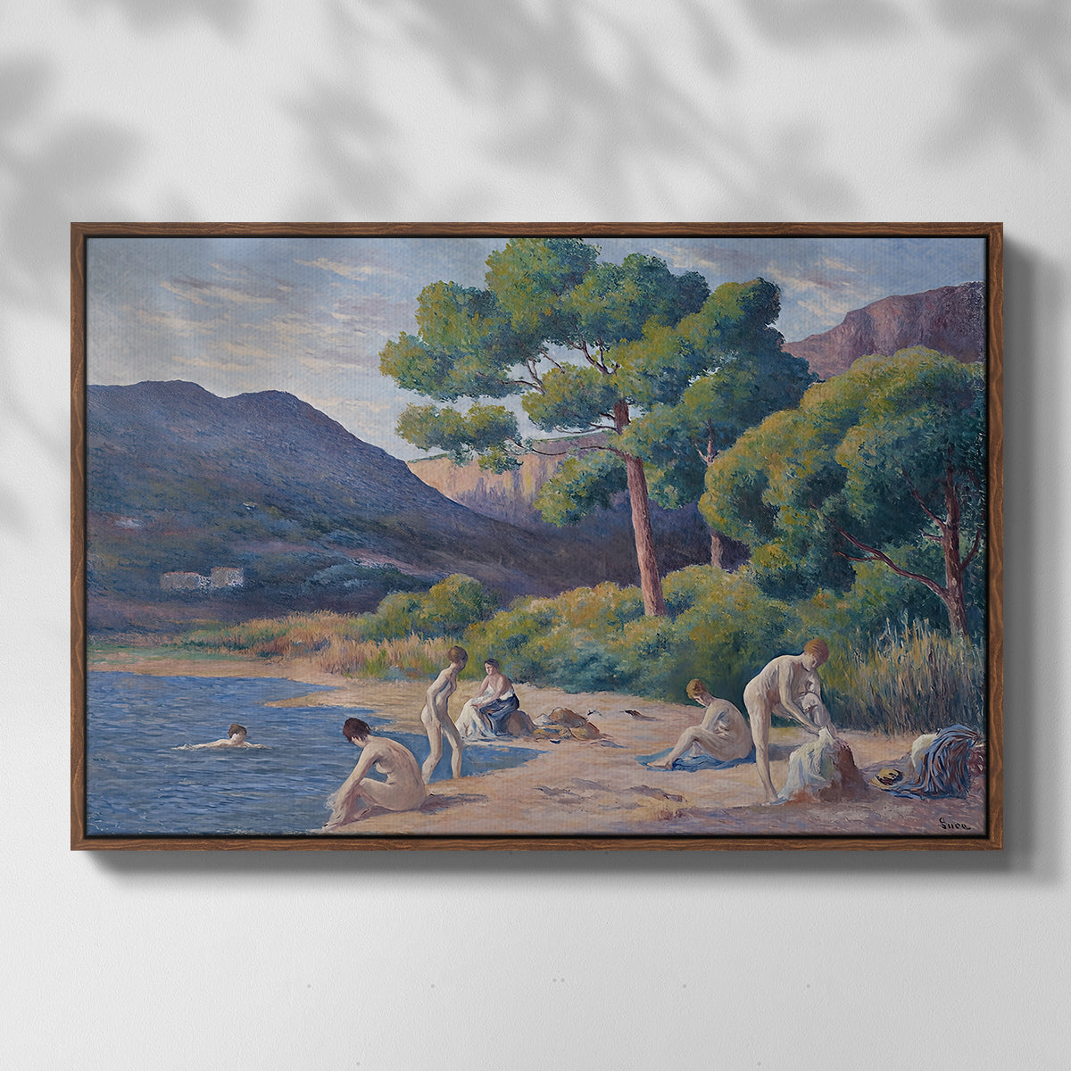 Bathers in Saint-Tropez, c. 1909 - Floater Framed Canvas Print