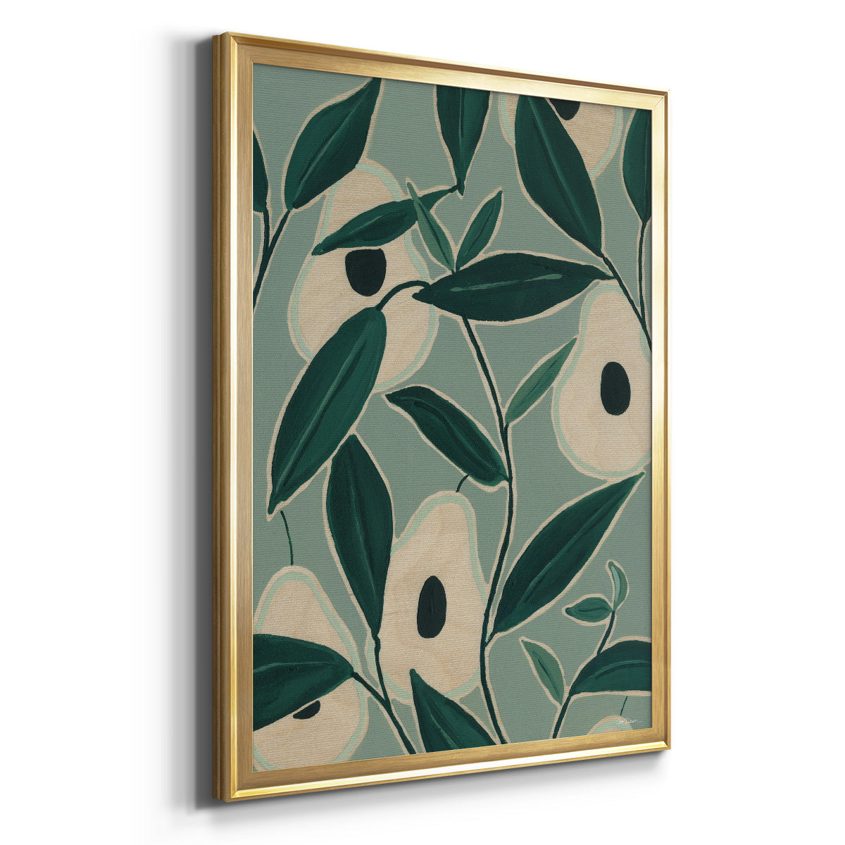 Monochrome Avocados - Modern Framed Canvas Print