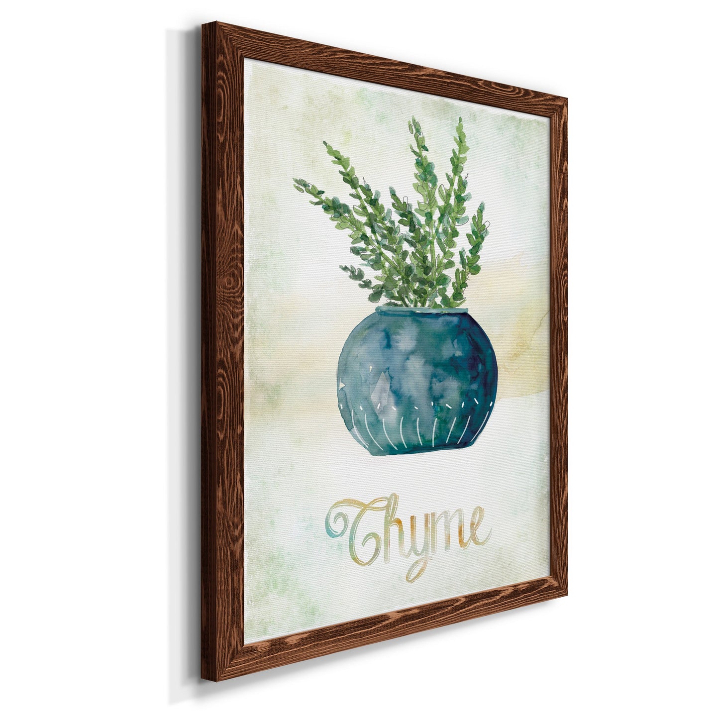 Potted Thyme - Premium Canvas Framed in Barnwood - Ready to Hang