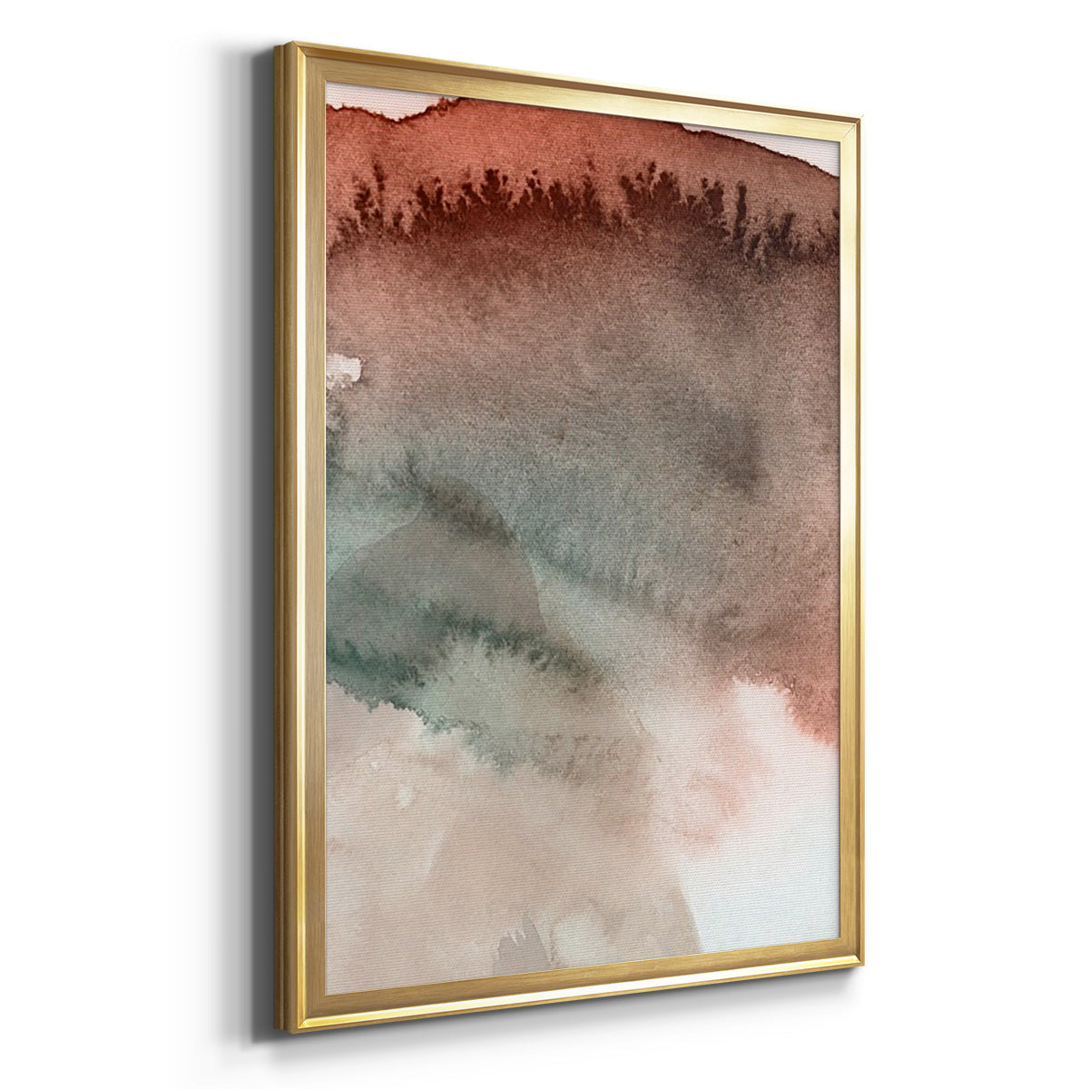 Red Ochre Abstract IV - Modern Framed Canvas Print