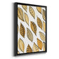 Patterned Leaf Shapes II - Modern Framed Canvas Print
