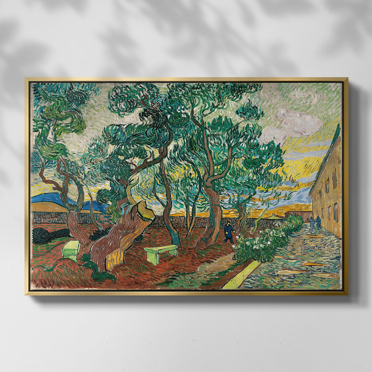 The Garden of Saint-Paul Hospital, 1889 - Floater Framed Canvas Print