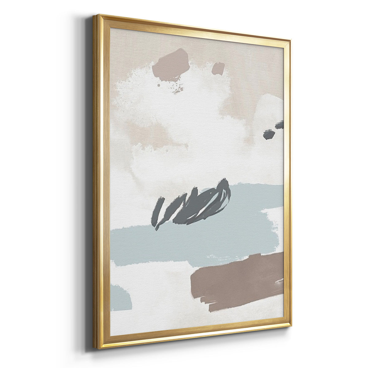 Neutral Wash II - Modern Framed Canvas Print