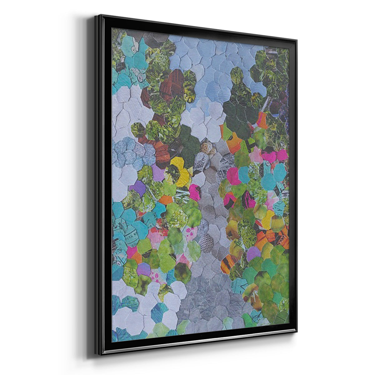 Magenta Garden - Modern Framed Canvas Print