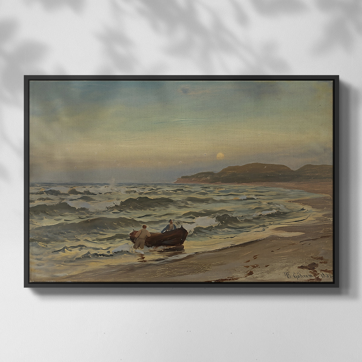 Storm at Rügen, 1882 - Floater Framed Canvas Print