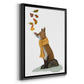 Fox Leaves on Nose - Modern Framed Canvas Print