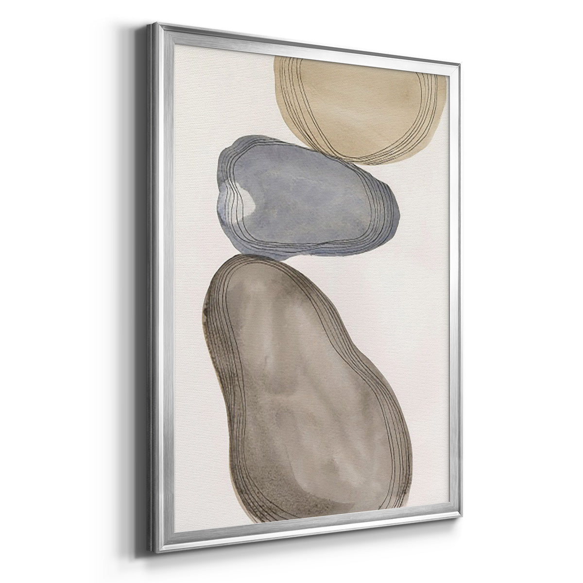 River Rocks Contour II - Modern Framed Canvas Print