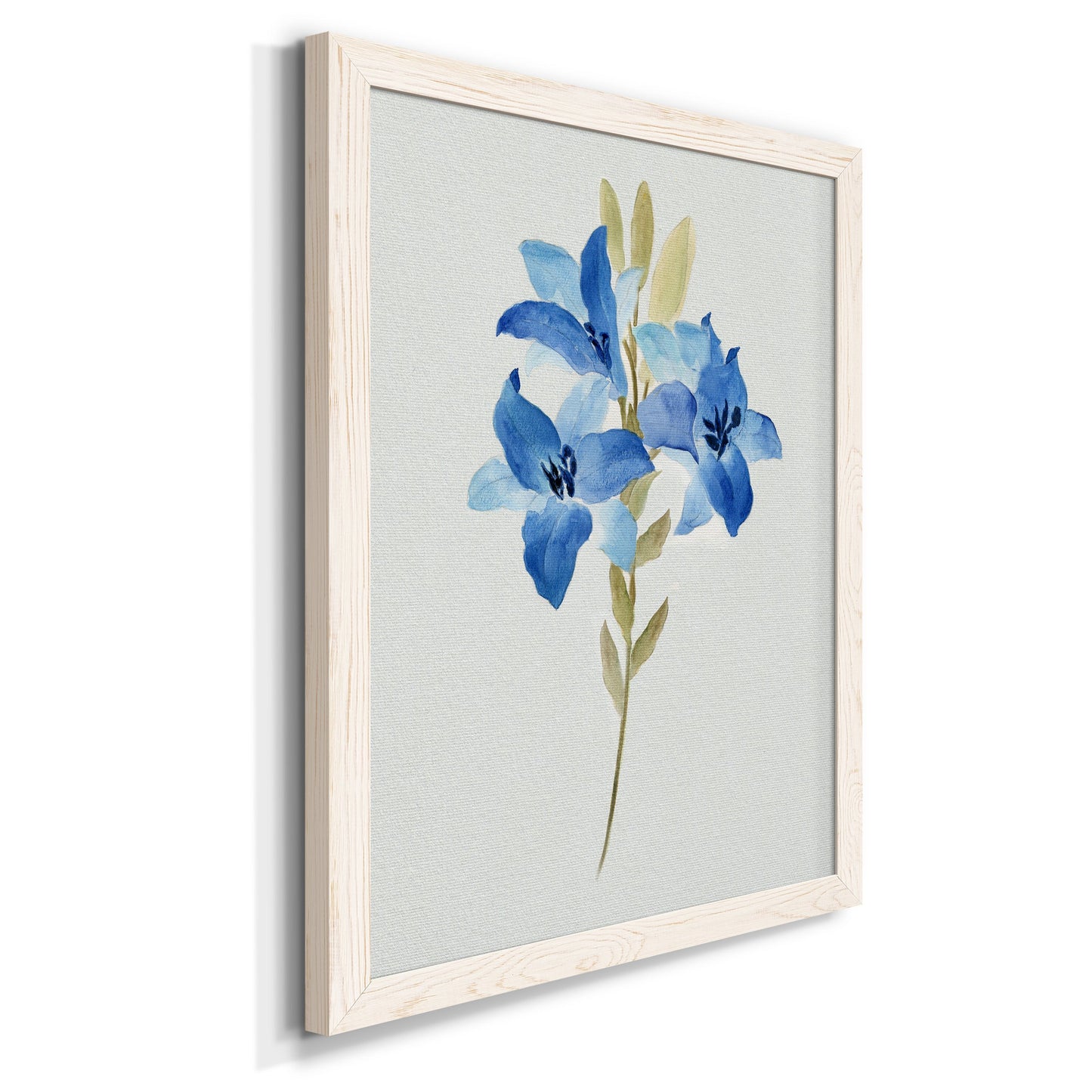 Blue Blossom Botanical III - Premium Canvas Framed in Barnwood - Ready to Hang