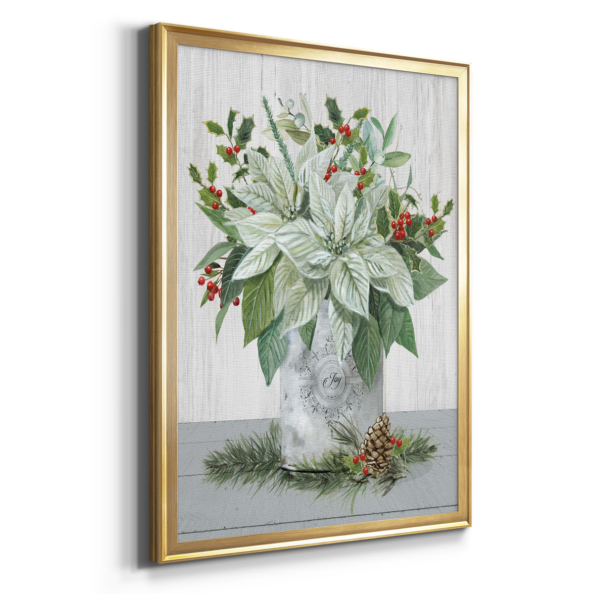 Farmhouse Christmas Joy - Modern Framed Canvas Print