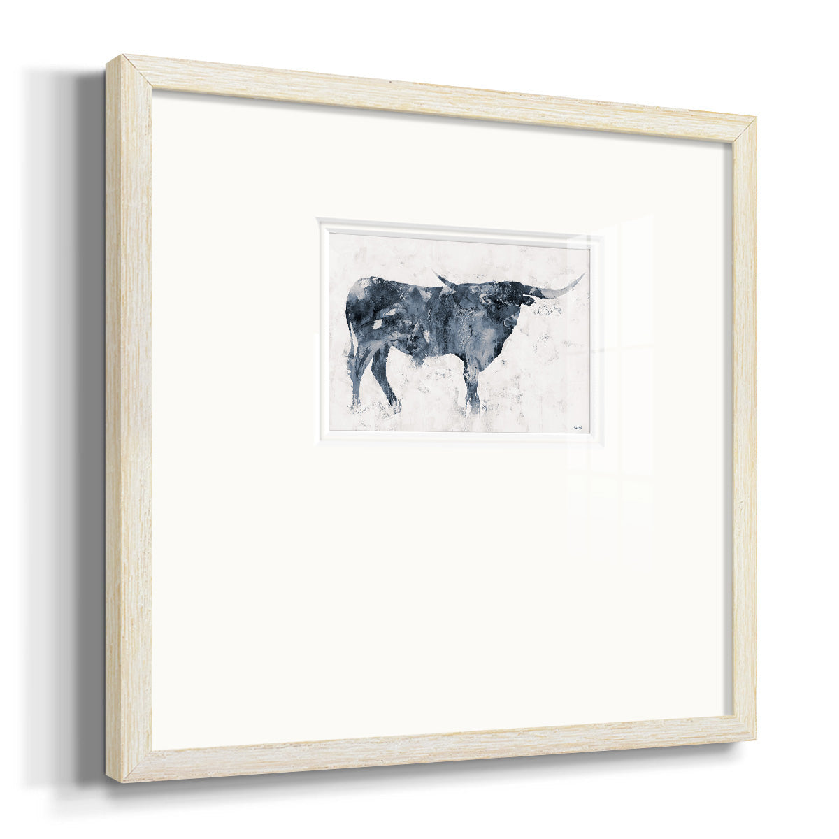 Long Horn Alt V2 - Double Matboard Framed Print
