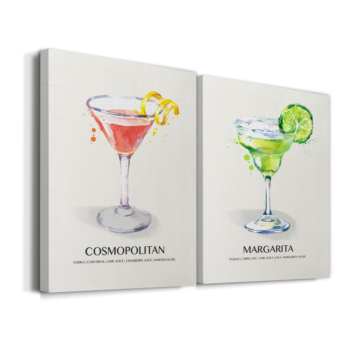 Cosmopolitan Premium Gallery Wrapped Canvas - Ready to Hang - Set of 2 - 8 x 12 Each