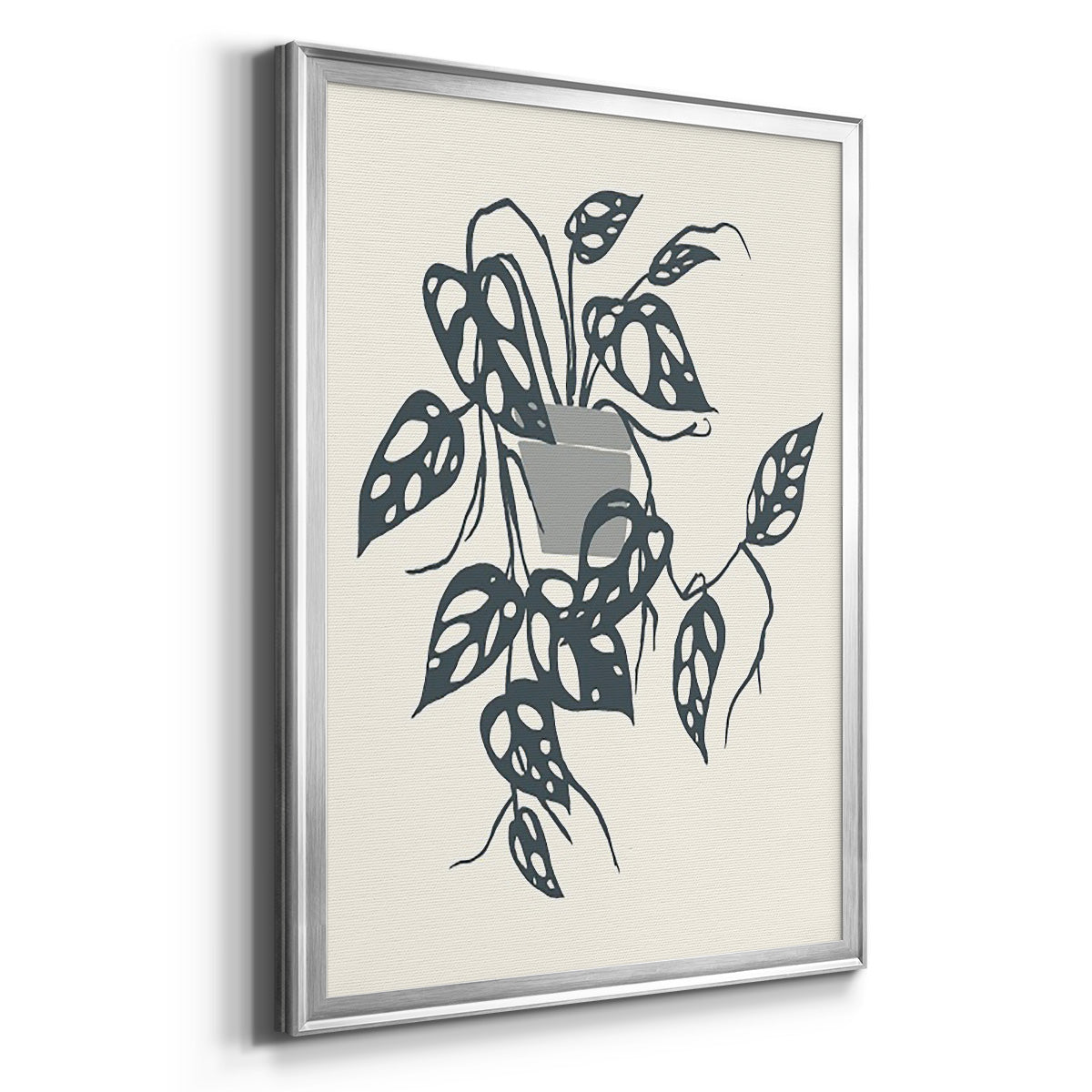 Growing Leaves VI - Modern Framed Canvas Print