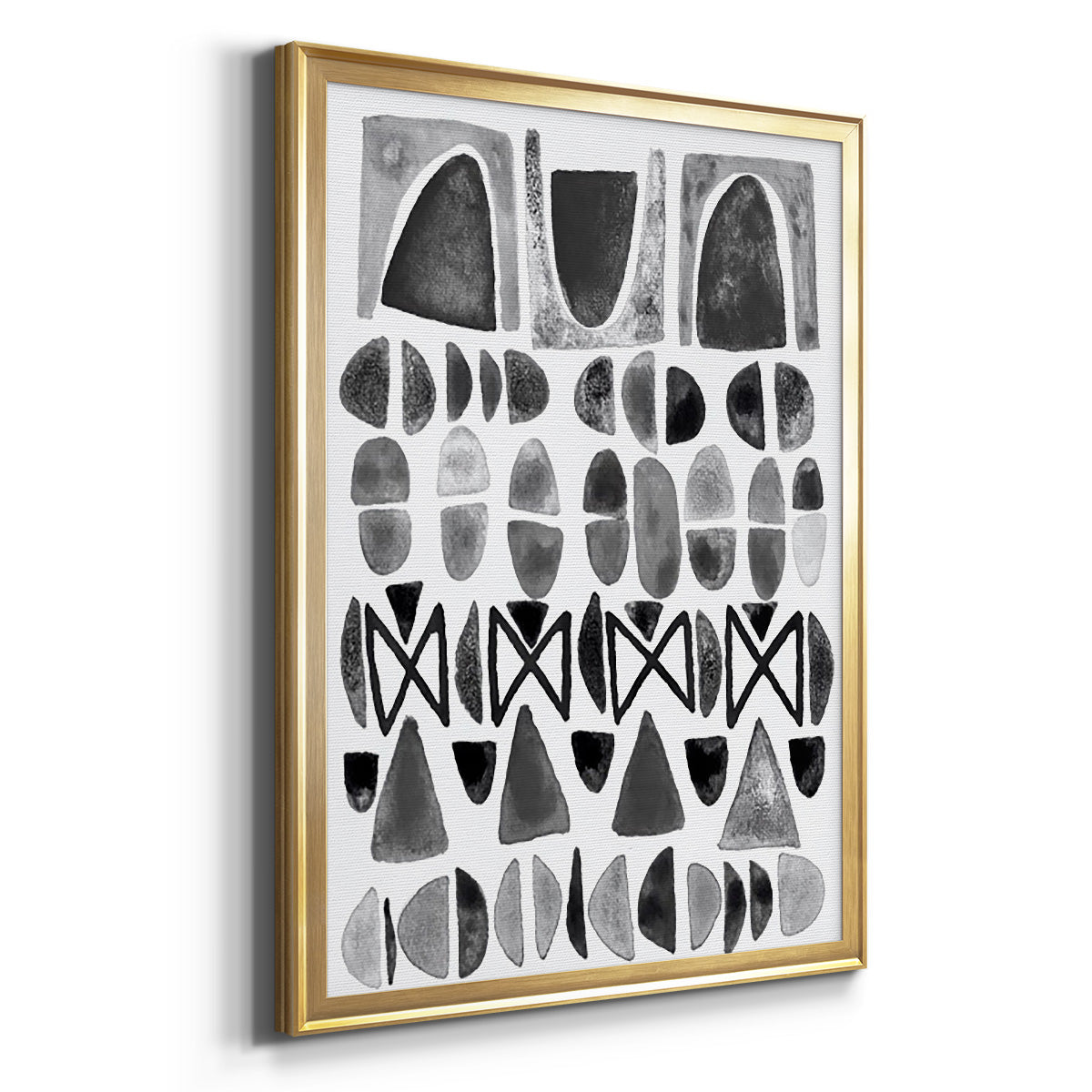 Grey Arches I - Modern Framed Canvas Print