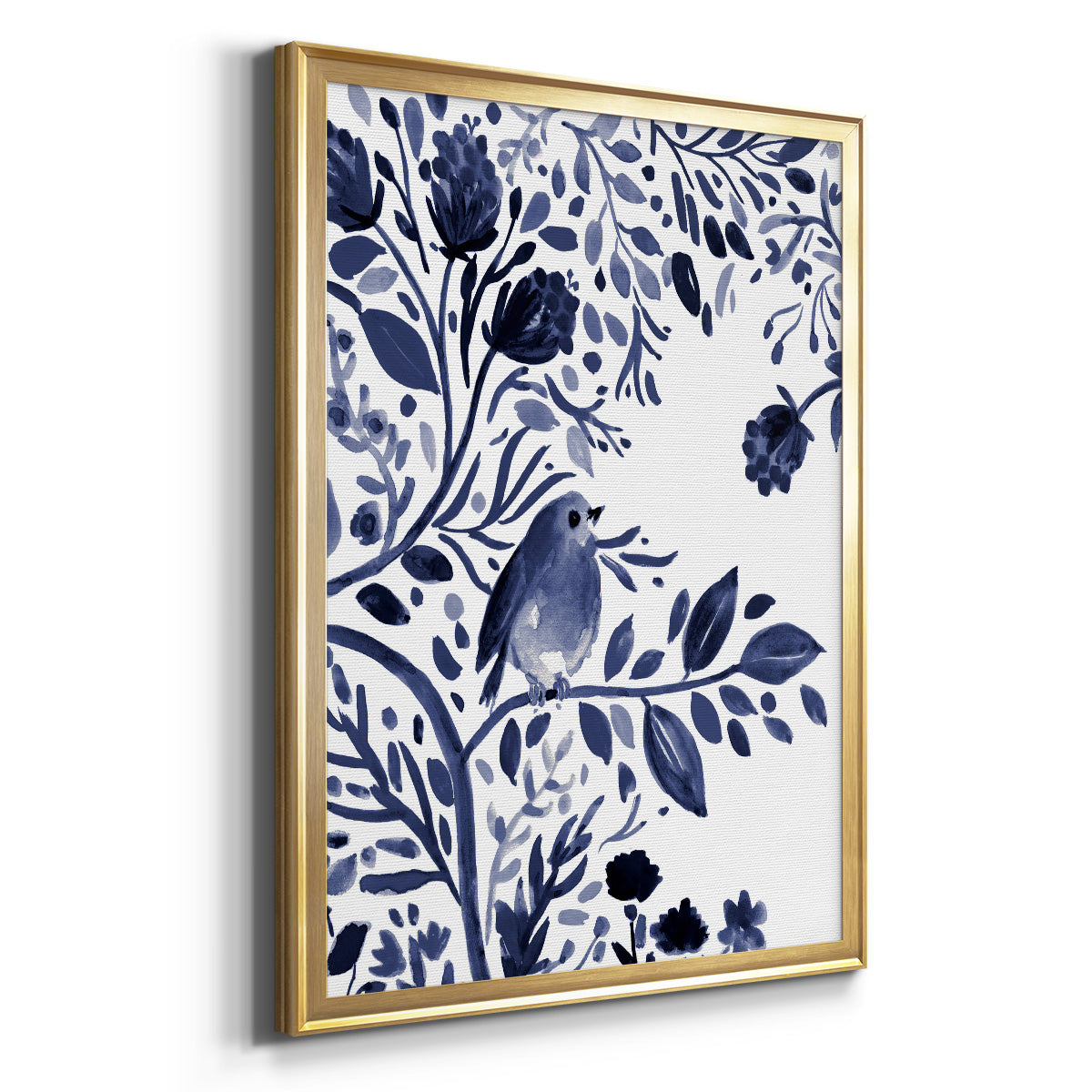 Indigo Song I - Modern Framed Canvas Print