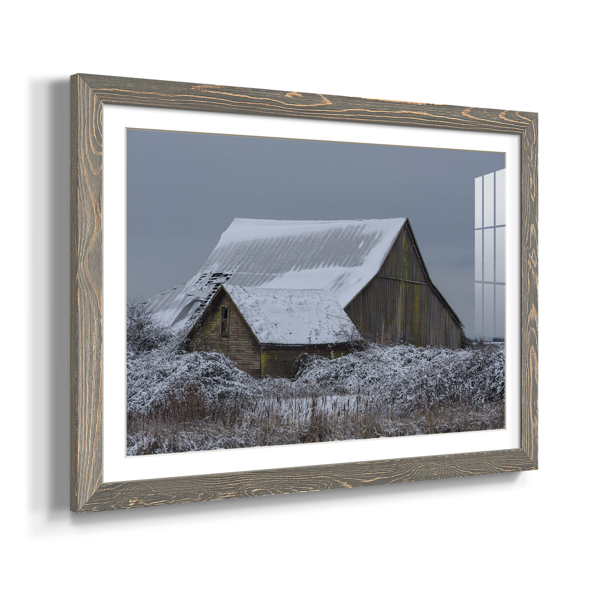 Winter Barn - Barnwood Framed Art Print
