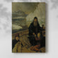 Canvas art print of a dramatic composition with figures and open water with a soft shadow on a white background.