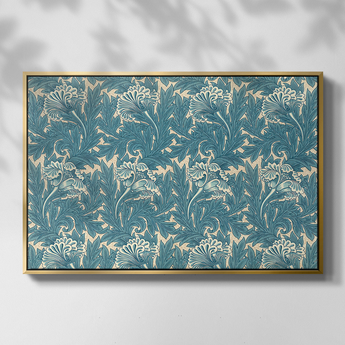 Tulip (Teal), 1875 - Floater Framed Canvas Print