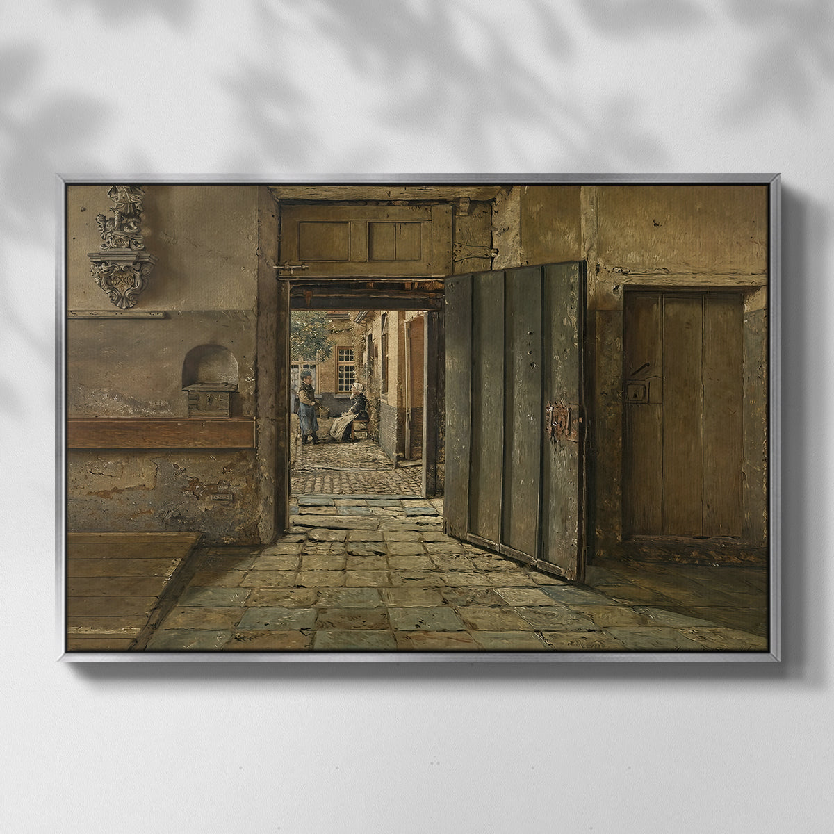 The Conversation, 1884 - Floater Framed Canvas Print