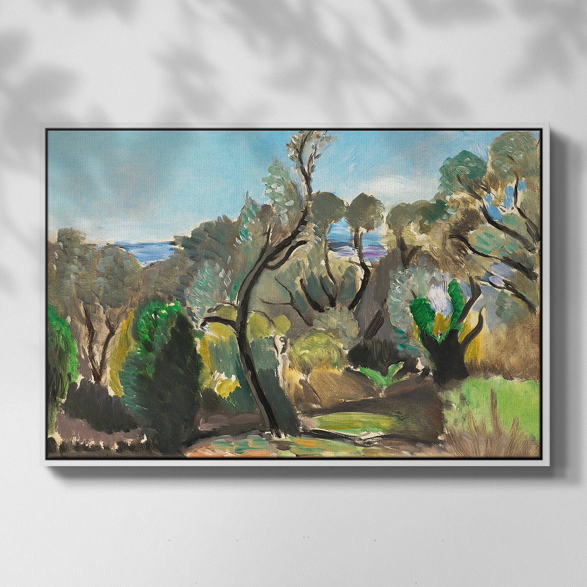 Landscape near Nice, c. 1918 - Floater Framed Canvas Print