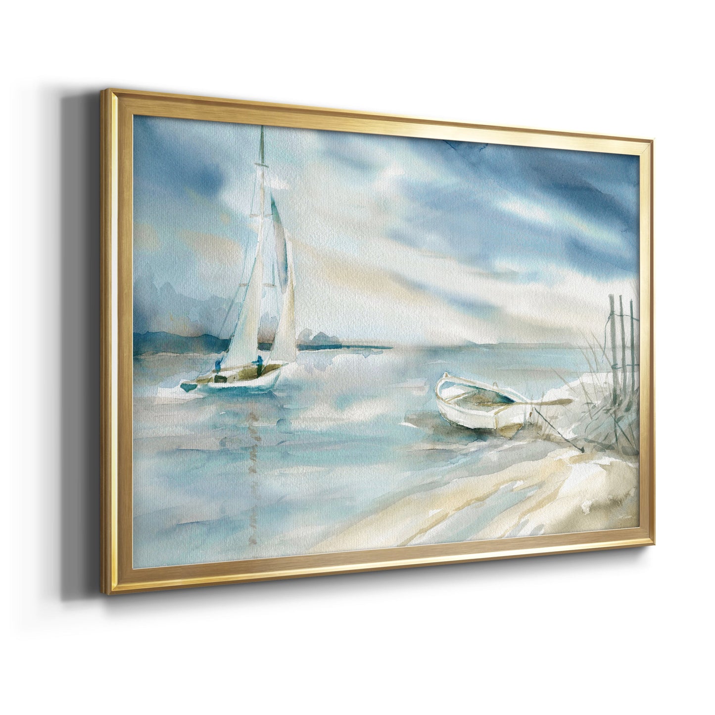 Subtle Sail - Modern Framed Canvas Print