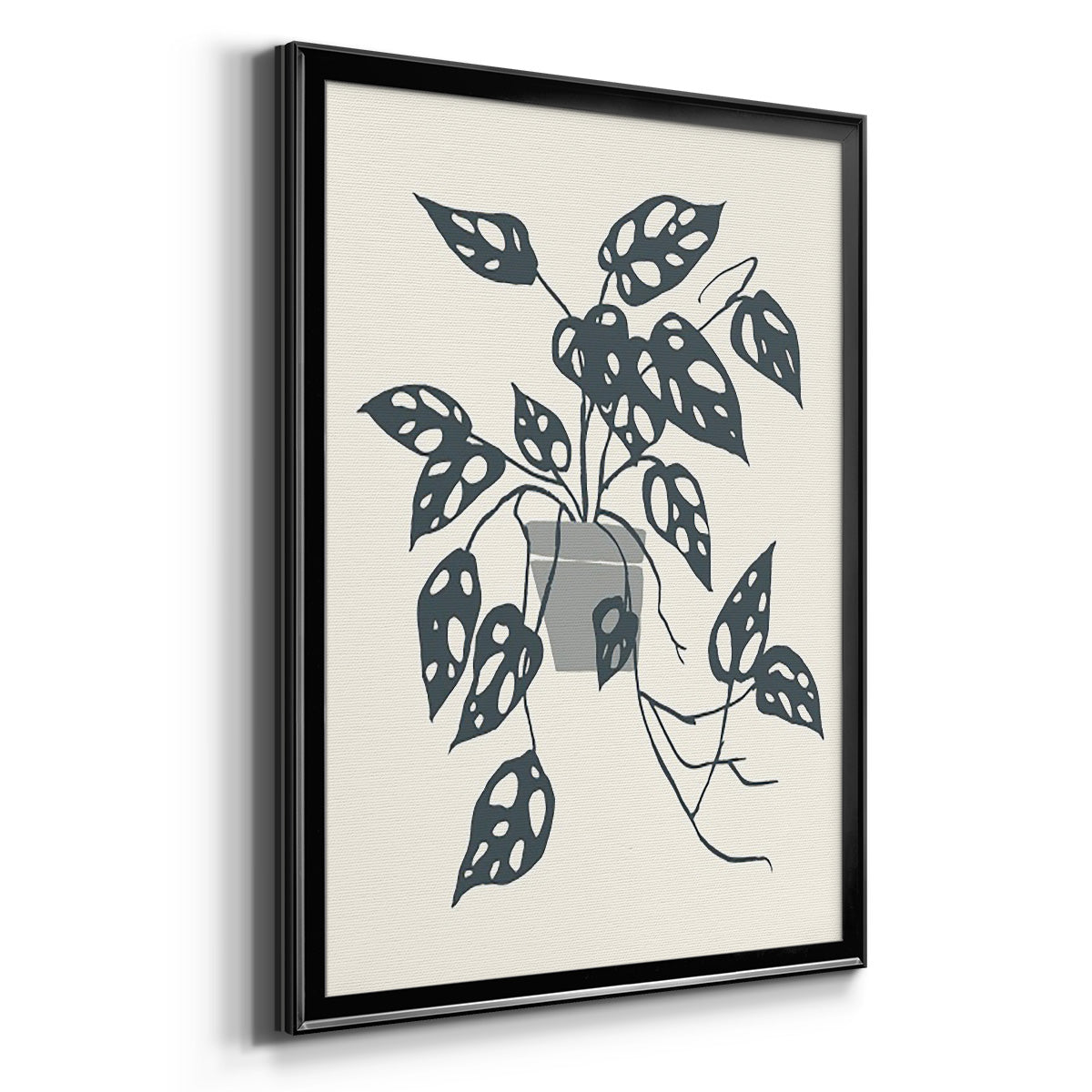 Growing Leaves I - Modern Framed Canvas Print