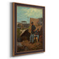 American genre scene of domestic life by Winslow Homer printed on canvas in an ornate bronzed mahogany wood frame with a vertical orientation.