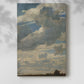 Canvas art print of a cloud-filled sky with subtle color transitions with a soft shadow on a white background.