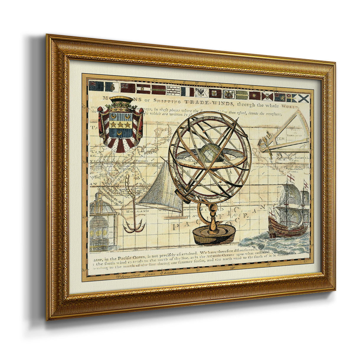 Nautical Map I Premium Framed Canvas- Ready to Hang