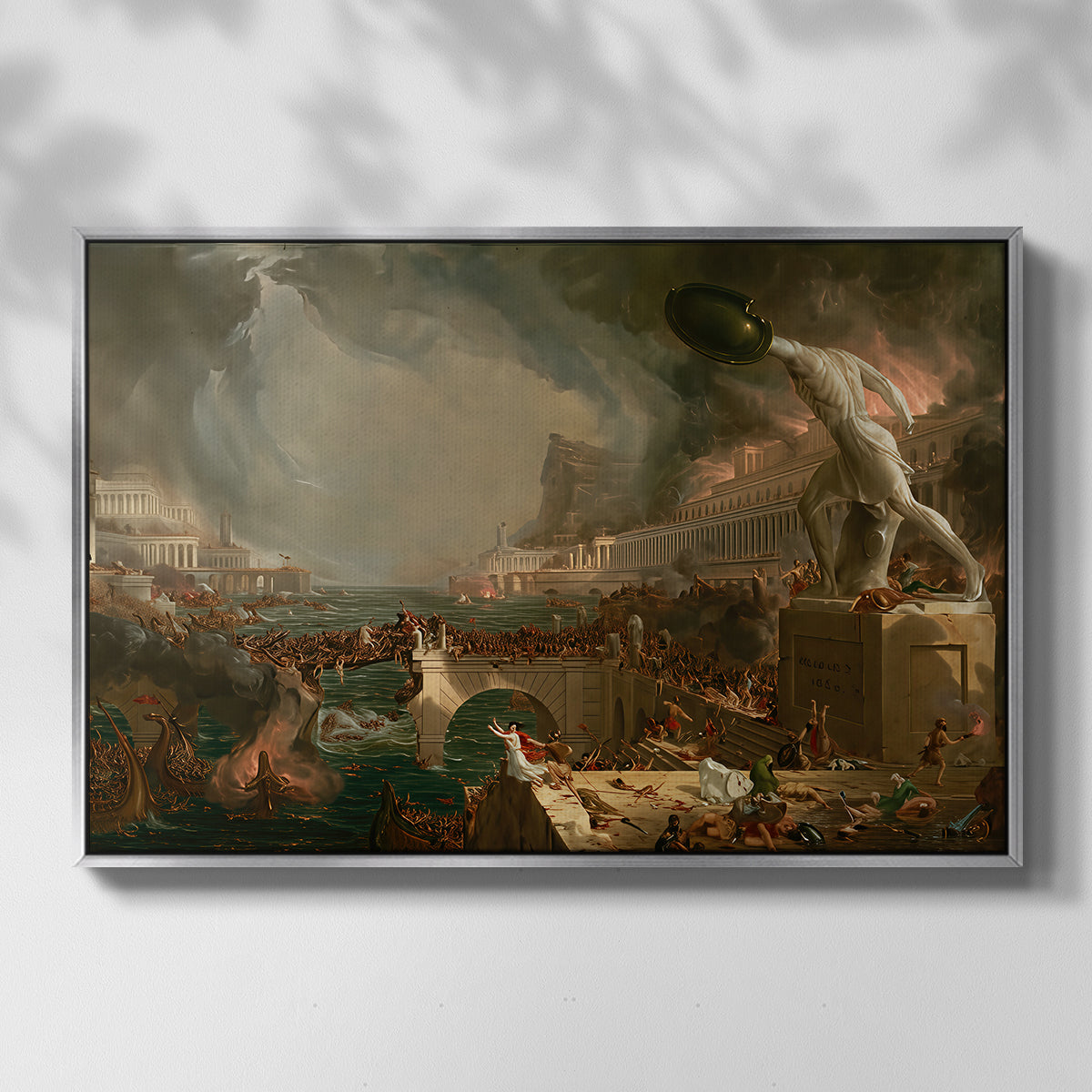 The Course of Empire: Destruction, 1836 - Floater Framed Canvas Print