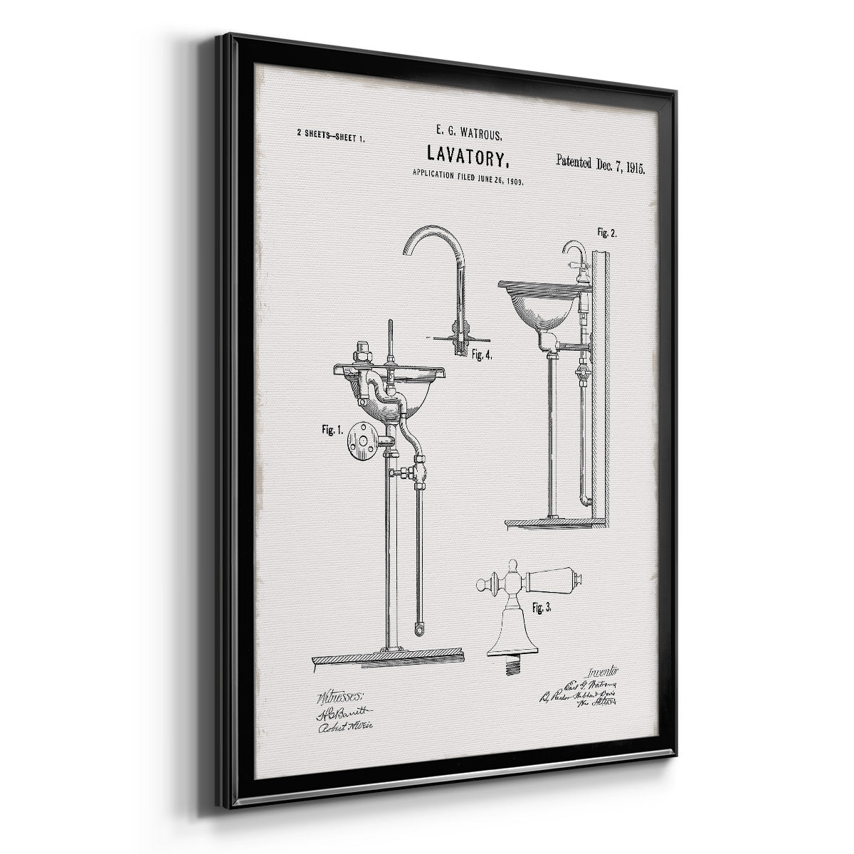 Vintage Sink II - Modern Framed Canvas Print